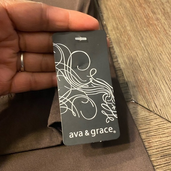 Ava And Grace Brown Women straight leg cuff strap Capri pants with pockets - Picture 9 of 11